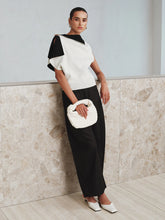 Asymmetric Color-Block Knit Top